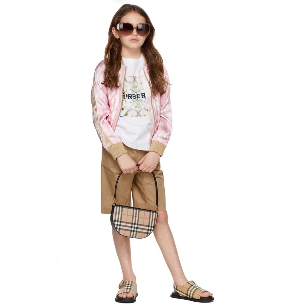🎉Host Pick: Burberry Kids Helena Deer Pale Pink Bomber Jacket